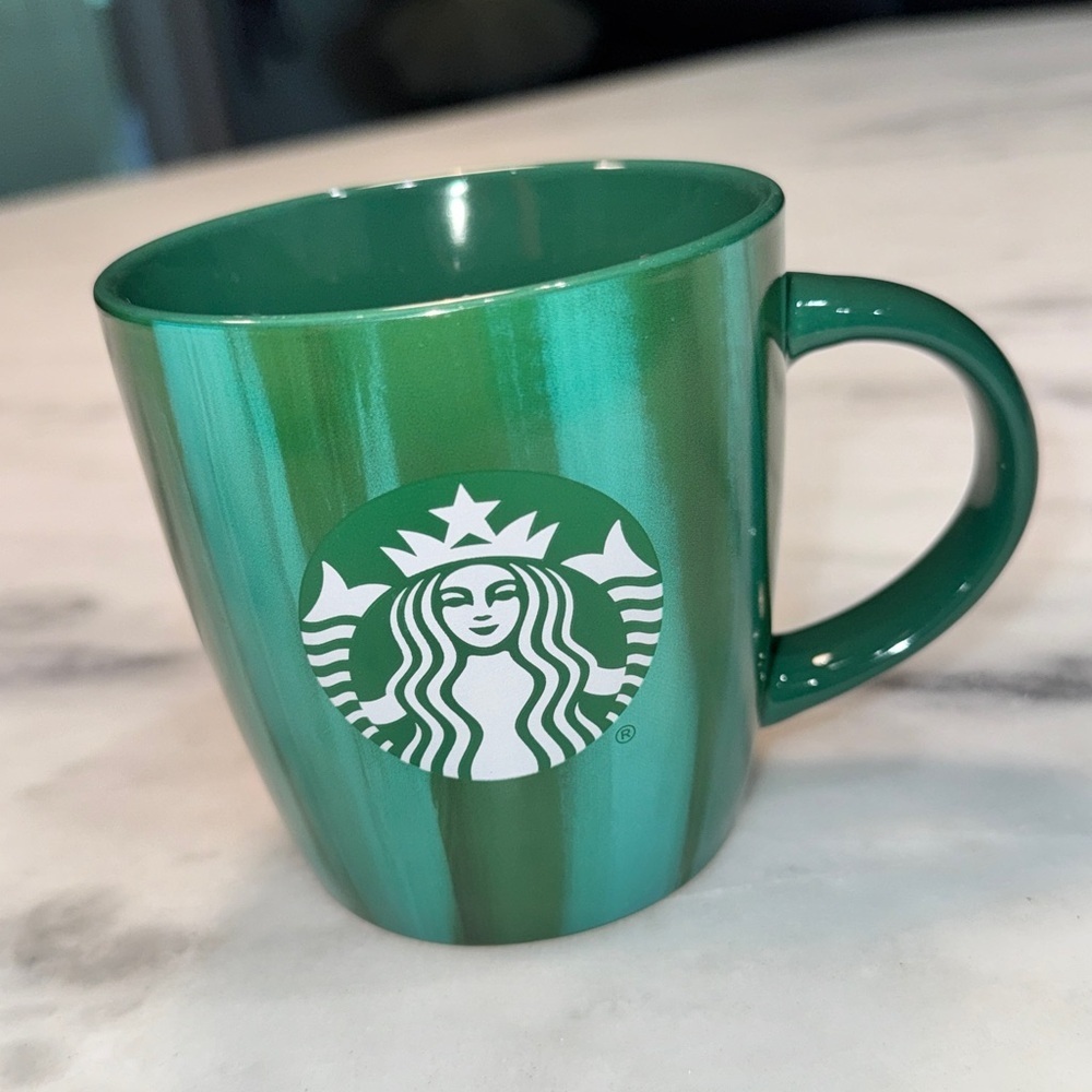 Starbucks Green Marbled Coffee/Tea Mug 2022 12 Oz Ceramic